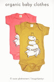 Pink and Yellow Cat Baby Onesies by Boygirlparty